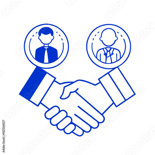 Business partnership, handshake