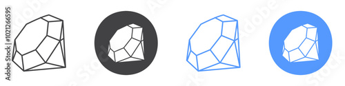 Diamond icon Flat art in black and white isolated