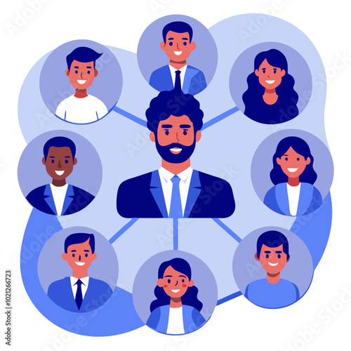 Group of people, networking