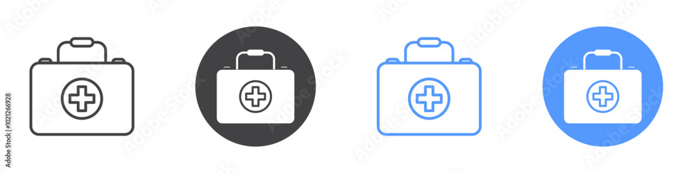 Doctor bag icon Flat art in black and white isolated Doctor bag icon Flat art in black and white isolated
