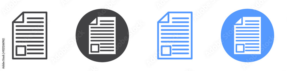 Document icon Flat art in black and white isolated Document icon Flat art in black and white isolated