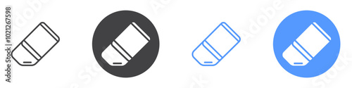 Eraser icon Flat art in black and white isolated