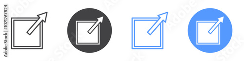 External link icon Flat art in black and white isolated