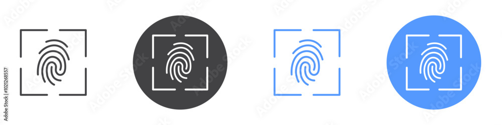 Fingerprint icon Flat art in black and white isolated Fingerprint icon Flat art in black and white isolated