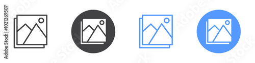 Gallery icon Flat art in black and white isolated