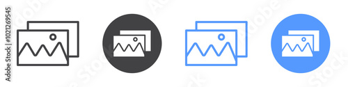 Gallery icon Flat art in black and white isolated