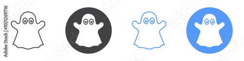 Ghost icon Flat art in black and white isolated