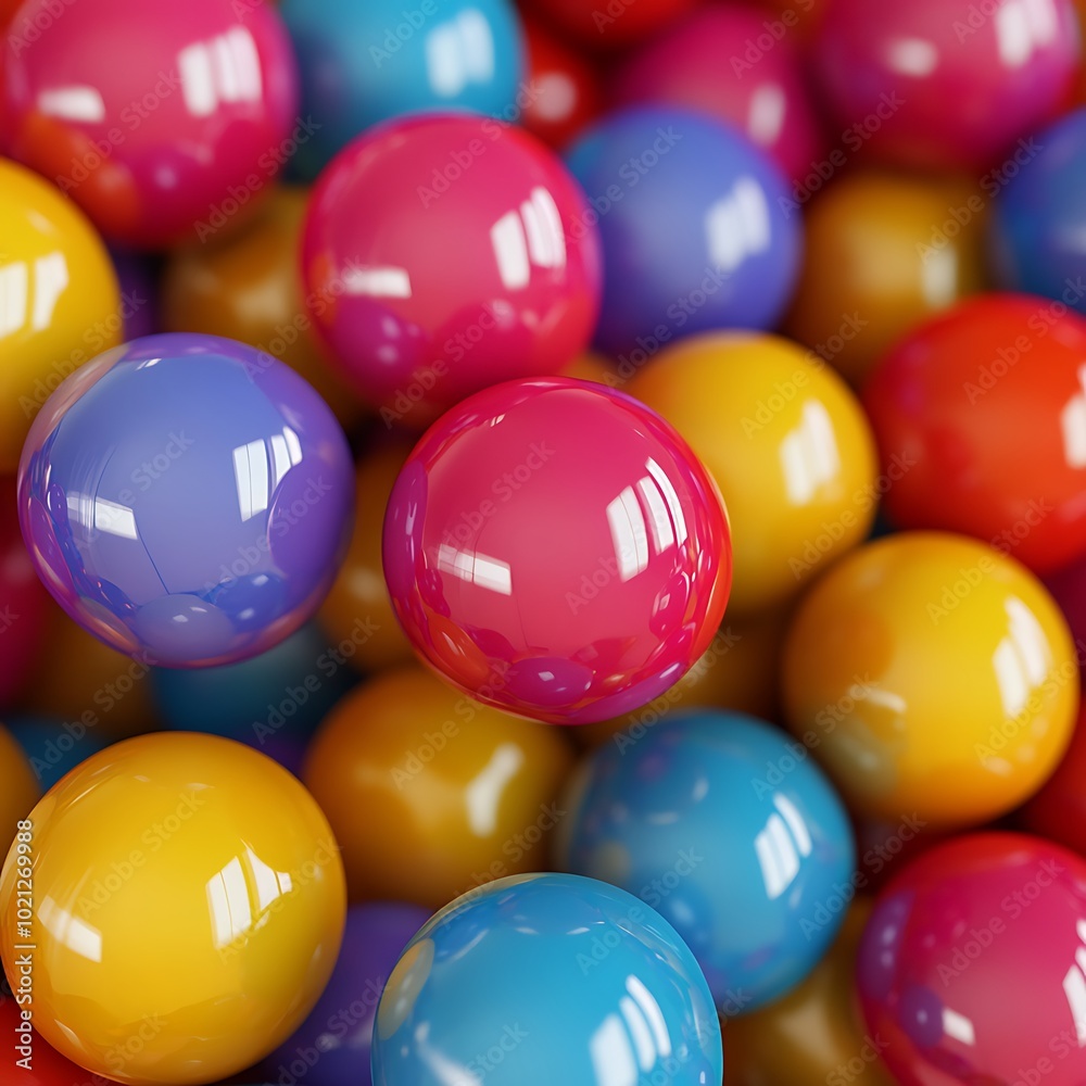 A vibrant collection of colorful, glossy spheres arranged closely together. A vibrant collection of colorful, glossy spheres arranged closely together.
