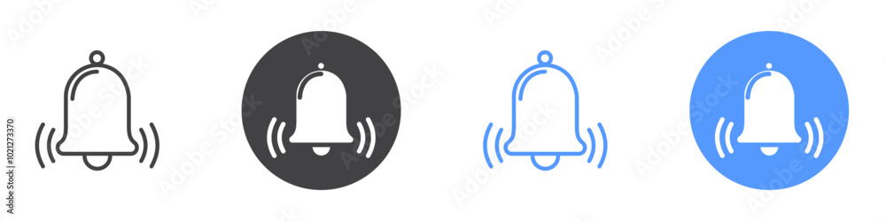 Notification bell icon Flat art in black and white isolated Notification bell icon Flat art in black and white isolated