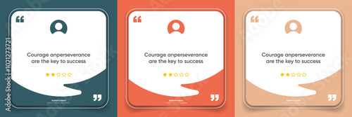 3D bubble testimonial banner, quote, infographic. Social media post template designs for quotes. Empty speech bubbles, quote bubbles and text box. Vector Illustration EPS10.
