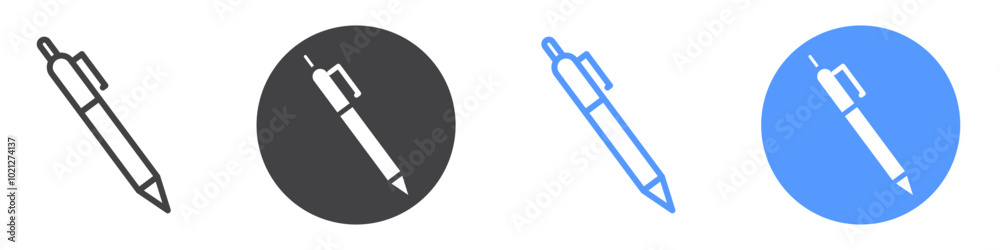Pen icon Flat art in black and white isolated