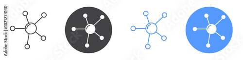 Particle icon Flat art in black and white isolated