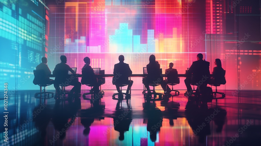 A stylized digital artwork symbolizing teamwork and synergy in a corporate setting. A stylized digital artwork symbolizing teamwork and synergy in a corporate setting.