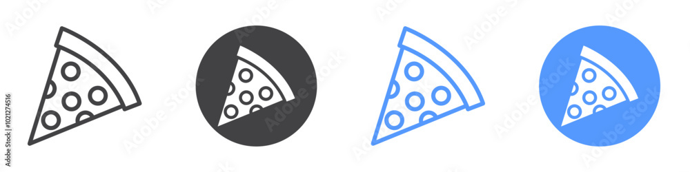Pizza slice icon Flat art in black and white isolated Pizza slice icon Flat art in black and white isolated