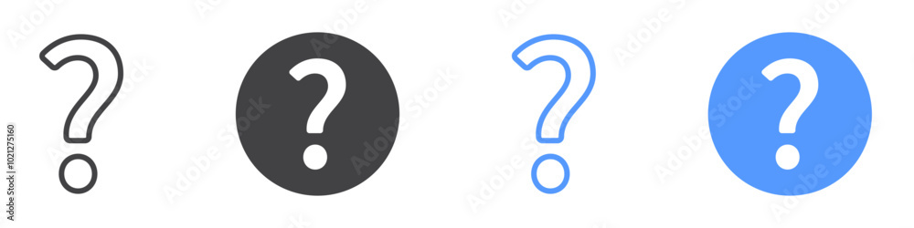 Question icon Flat art in black and white isolated Question icon Flat art in black and white isolated