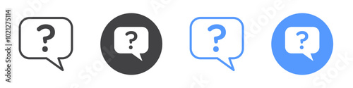 Question icon Flat art in black and white isolated