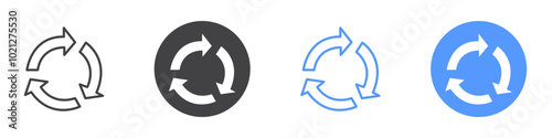 Reuse icon Flat art in black and white isolated