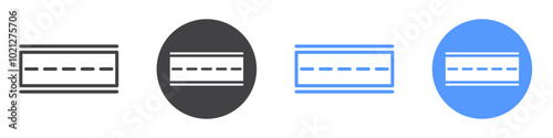 Road icon Flat art in black and white isolated