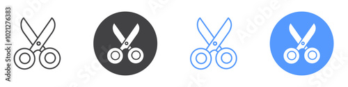 Scissor icon Flat art in black and white isolated