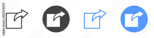 Send icon Flat art in black and white isolated