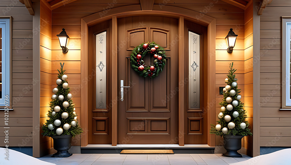 wooden door austrian home decorated holidays wooden door austrian home decorated holidays