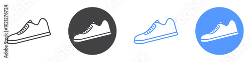 Shoes icon Flat art in black and white isolated