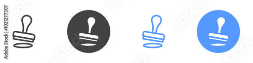 Stamp icon Flat art in black and white isolated