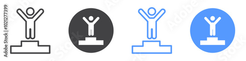 Success icon Flat art in black and white isolated
