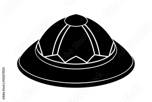 Tajikistani National Hat Silhouette Vector Illustration Traditional Clipart