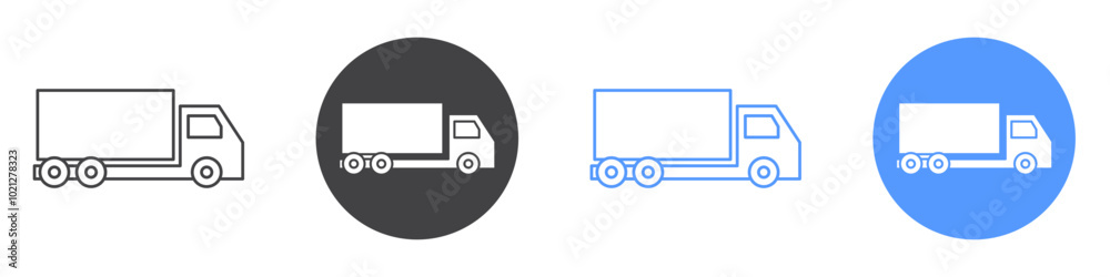 Truck icon Flat art in black and white isolated Truck icon Flat art in black and white isolated