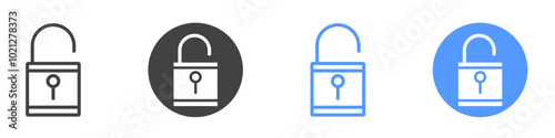 Unblocked icon Flat art in black and white isolated
