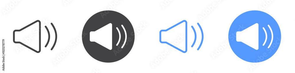 Volume icon Flat art in black and white isolated Volume icon Flat art in black and white isolated