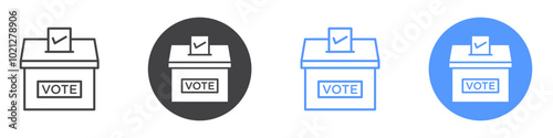 Voting icon Flat art in black and white isolated