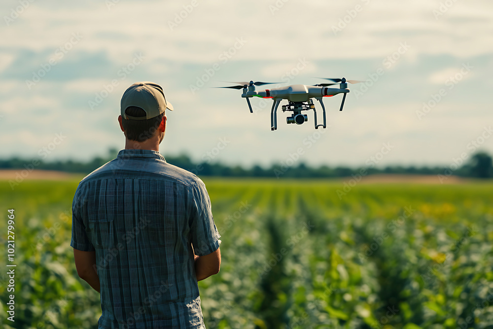 custom made wallpaper toronto digitalDrone-Controlled Farming Farmer Flies Drone to Enhance Crop Management