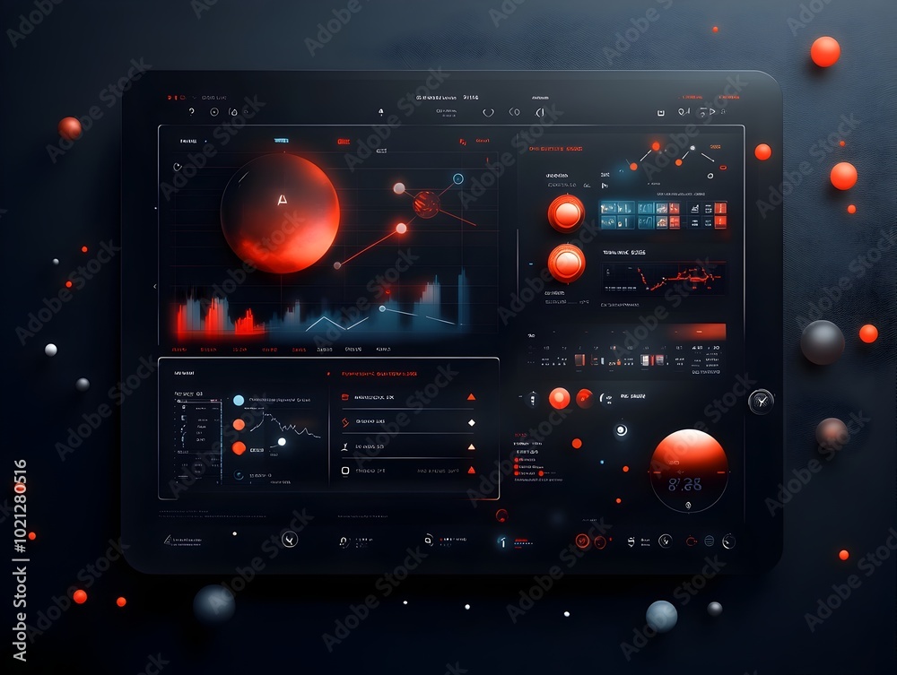Fototapeta premium Visually striking digital data dashboard featuring a clean and modern user interface design with a polished sci fi theme an immersive heads up display