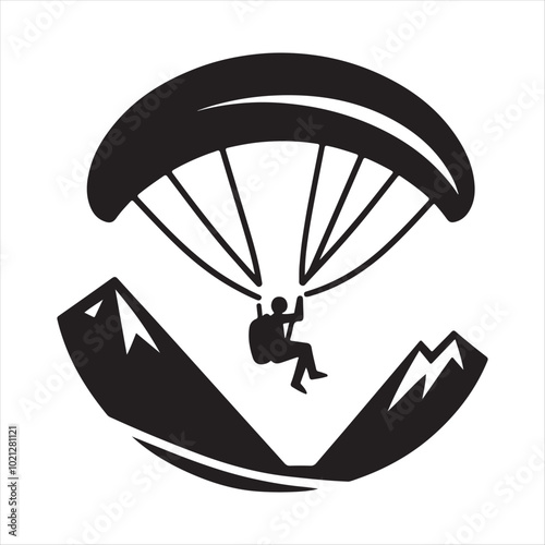 Paraglider Vector art illustration