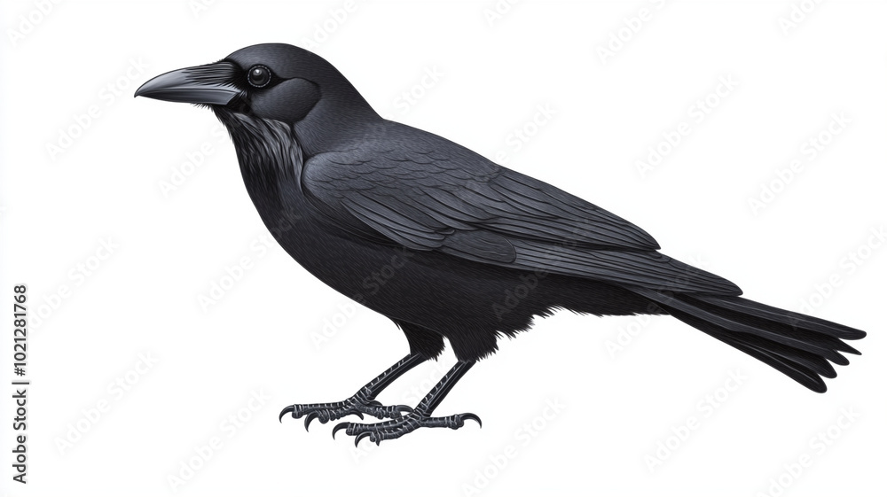 crow with black feathers and sharp intelligence stands prominently crow with black feathers and sharp intelligence stands prominently