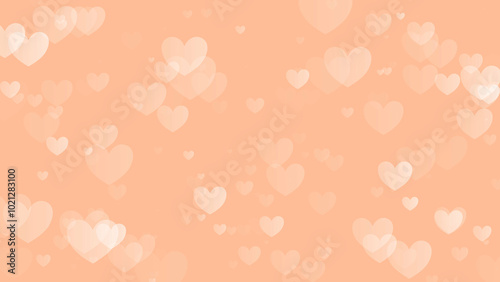 Hearts abstract background in elegant pastel colors. Valentine's Day, love, romance, wedding, invitation design template. Horizontal banner with copy space.