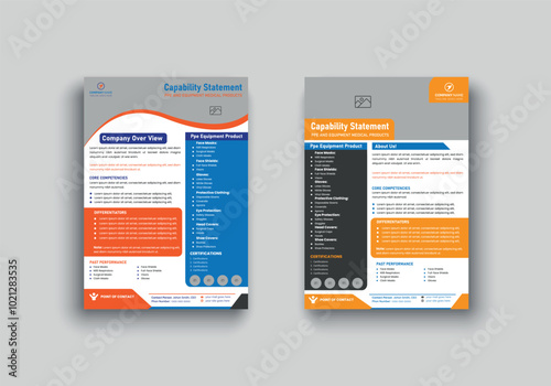 Capability Statement Template, Business Profile, Flyer Business Document Template, Business Template Short Company Profile
