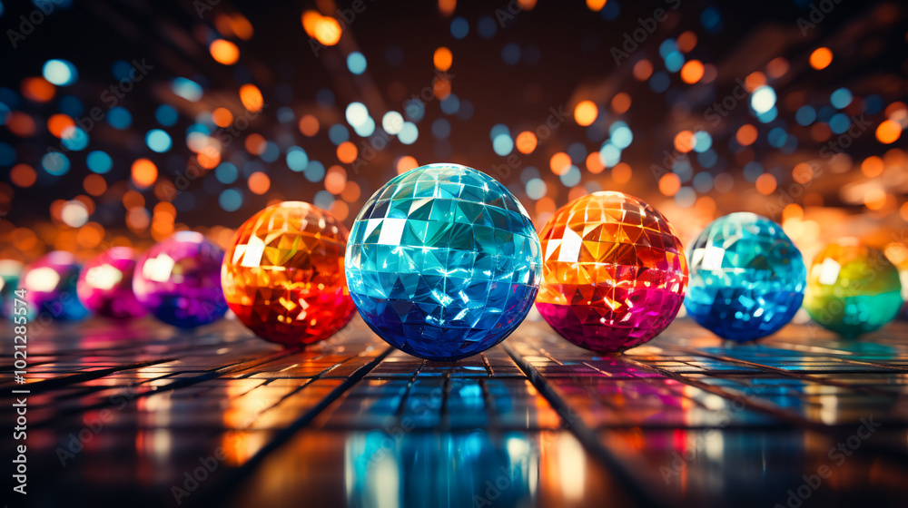 Fototapeta premium Disco ball. Night party background