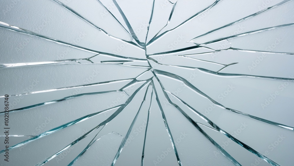 Obraz premium Closeup of Cracked Ice Fragmentation Pattern