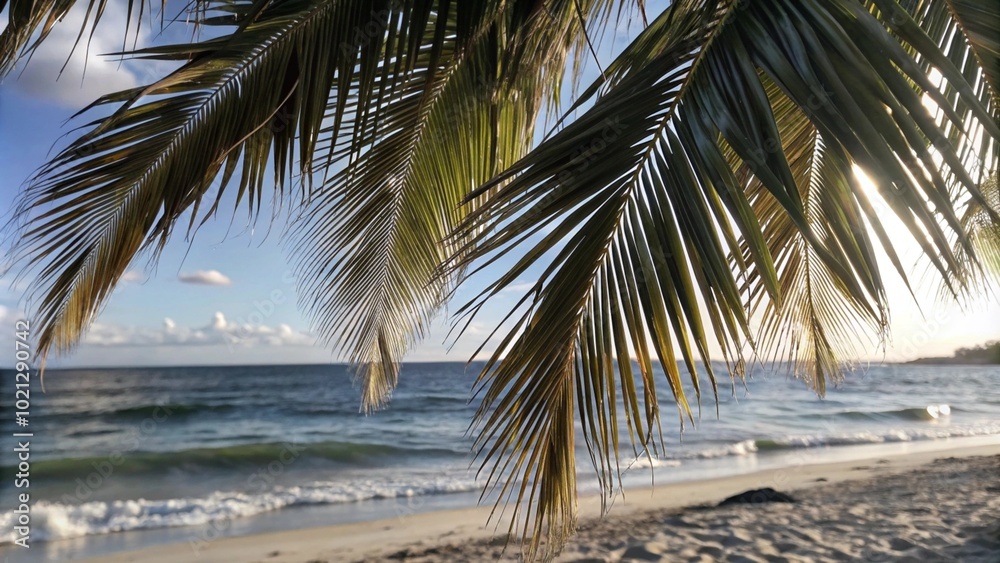 Fototapeta premium palm trees on the beach