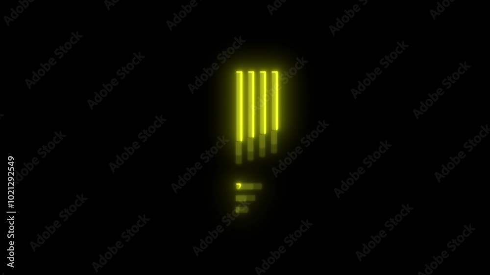 Glowing alphabet exclamation mark reveal animation Glowing alphabet exclamation mark reveal animation