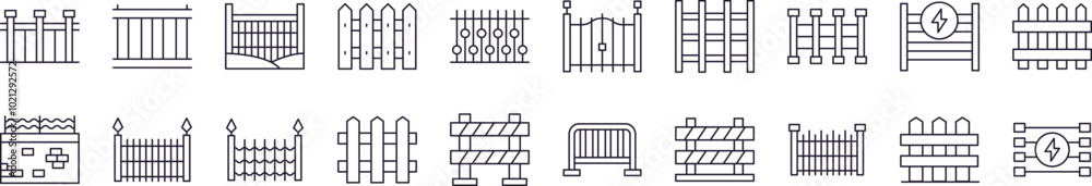 Collection of Signs of Fence for apps, web sites, banners, infographics and other types of design Collection of Signs of Fence for apps, web sites, banners, infographics and other types of design