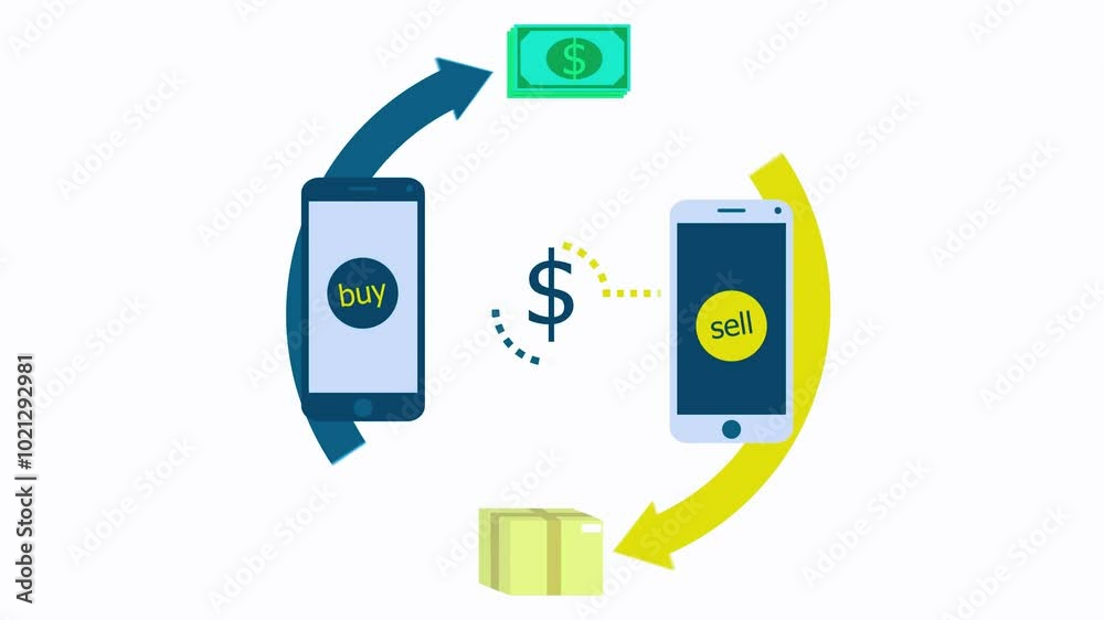 online payment mobile transactions, loop background animation online payment mobile transactions, loop background animation
