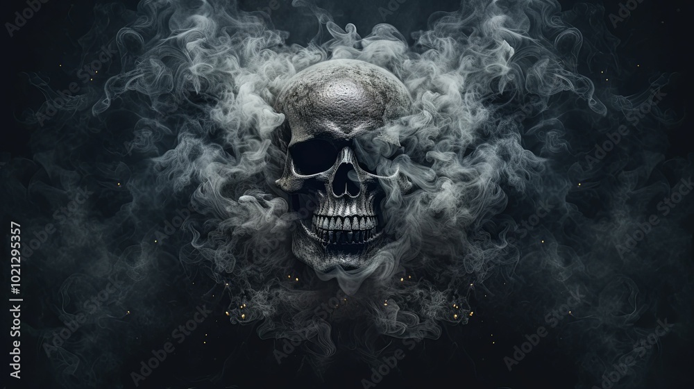 A Human Skull Emerging From a Cloud of Smoke A Human Skull Emerging From a Cloud of Smoke