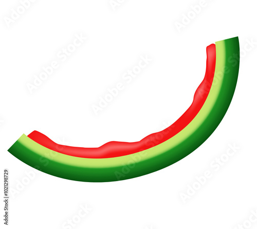 Watermelon peel. Vector flat clipart isolated on white background.