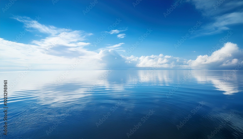 Obraz premium Peaceful blue sky reflected in water