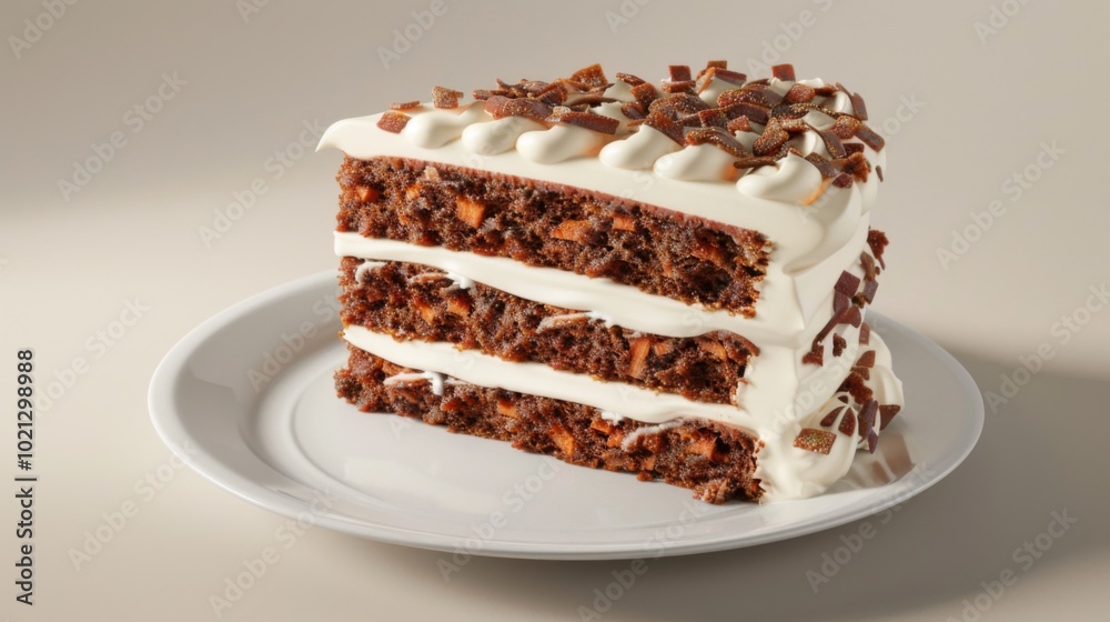 Chocolate Cake with White Frosting and Chocolate Sprinkles Chocolate Cake with White Frosting and Chocolate Sprinkles