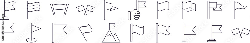 Collection of Signs of Flag for apps, web sites, banners, infographics and other types of design Collection of Signs of Flag for apps, web sites, banners, infographics and other types of design